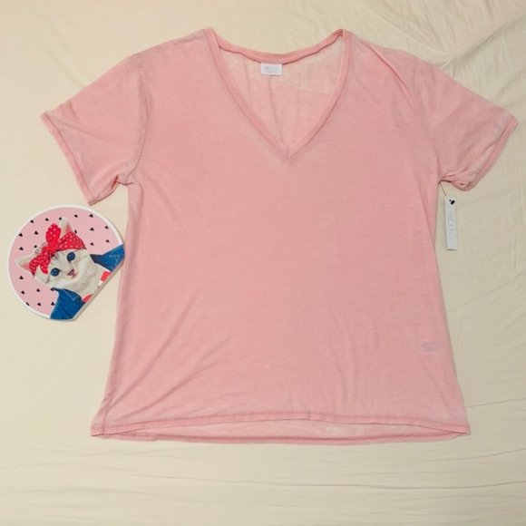 Abound Pink Burnout V-Neck Tee - Picture 4 of 6